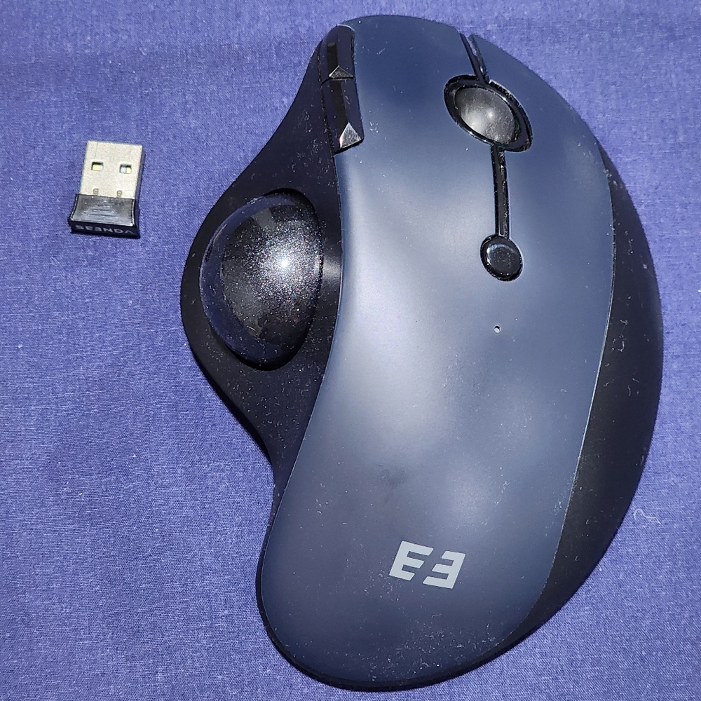 Wireless Ergonomic Trackball Mouse - Navy Blue